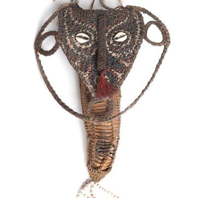 PNG Cowrie Shell and Root Fiber Netted Gourd Bag