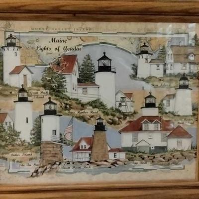Acadia (Maine) National Oak Sea Chart Collage