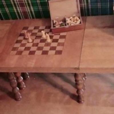 Handcrafted mid century chess/game  table
