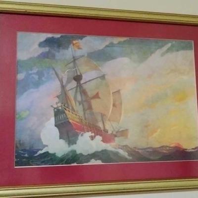 Columbus Crossing the Atlantic framed print