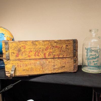 Early Shreveport Coca-Cola crate, scarce Shreveport Electrified Water bottle