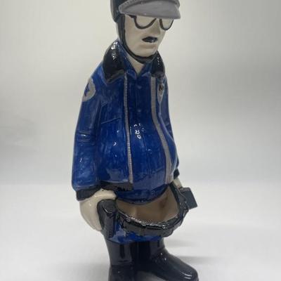Ceramic Police Officer Figurine Change Holder