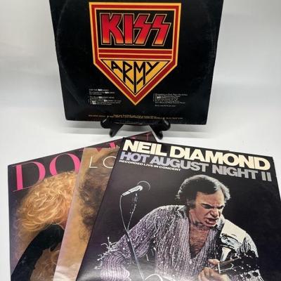 4- Vtg. LP's / Vinyl Albums: KISS, Dolly Parton, Loretta Lynn, & Neil Diamond