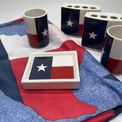 Texas Flag-Themed Bathroom Decor