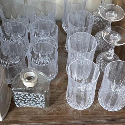 crystal looking glass set