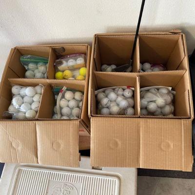 LOTS of golf balls! 