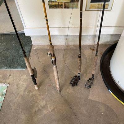 collection of vintage flyrods 