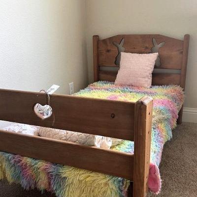 Solid wood toddler bed