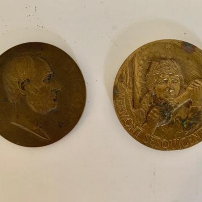 Lincoln and Vermont Sesquicentennial medals