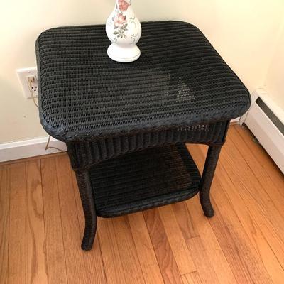 Pair of wicker side tables