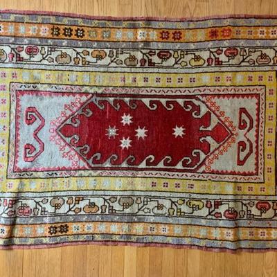 Antique Oriental scatter rug, 42 x 68 in.
