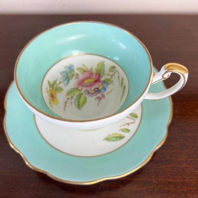 Antique Hand-Painted Signed Foley English Bone China Teacup & Saucer