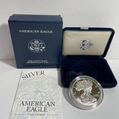 2003 W Silver American Eagle Dollar Proof Coin & Uncirculated Mint W/COA 1oz .999
