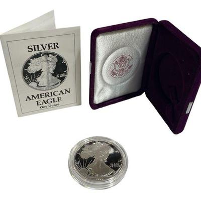 1990 Fine Silver American Eagle Dollar Proof and Uncirculated Mint W/COA Coin * 1 oz .999
