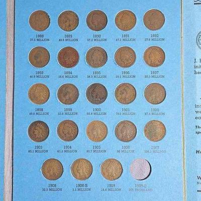 23 US Indian Head Cent Coins * Pennies
