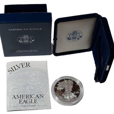 2001 Silver American Eagle Dollar Proof Coin & Uncirculated Mint W/COA 1oz .999
