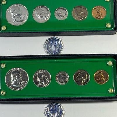 2 US Mint 1961 Five Coin Proof Sets * 90% Silver in Acrylic Holder * Uncirculated
