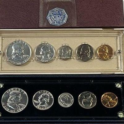 2 US Mint 1959 & 1960 Five Coin Proof Sets * 90% Silver In Acrylic Holder * Uncirculated
