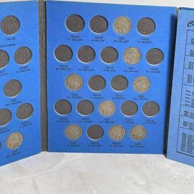 25 U.S Silver Buffalo Head Nickels With Book 1918-1937 * Extra 1937
