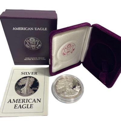 1987 S Silver American Eagle Dollar Proof Coin & Uncirculated Mint W/COA 1oz .999
