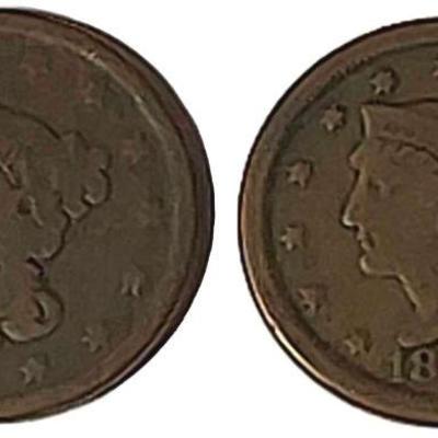 1841 & 1848 One Cent Coins
