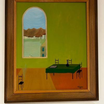 By Schmuel Cessna signed original painting 
Artist Shmuel Cesana born in Milan Italy 1927 immigrated in 1950 to Israel. 
Title:...