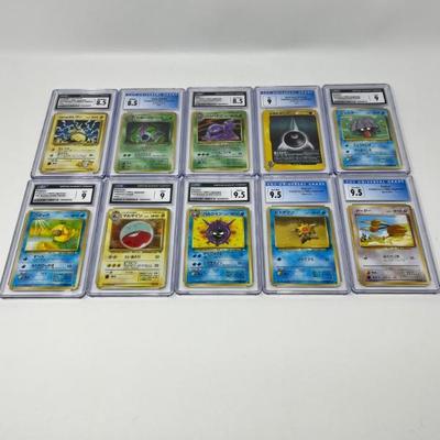 Set of 10 Graded Japanese Pokemon Cards!