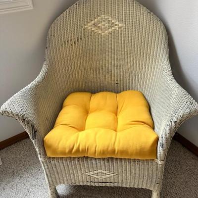 White wicker chair