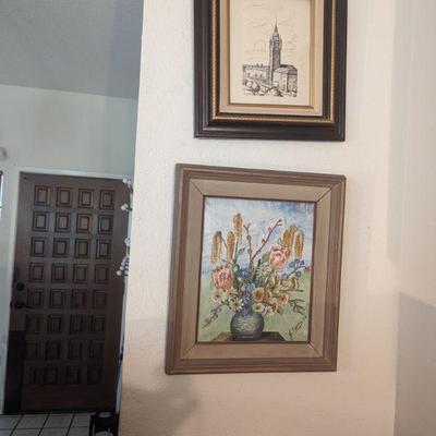 $40 for the picture at the top, $100 for the signed original painting of the flowers.