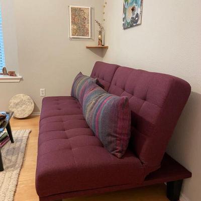 Cranberry easy latch futon couch