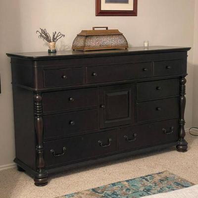 Matching solid wood dresser with King bed and nightstands
