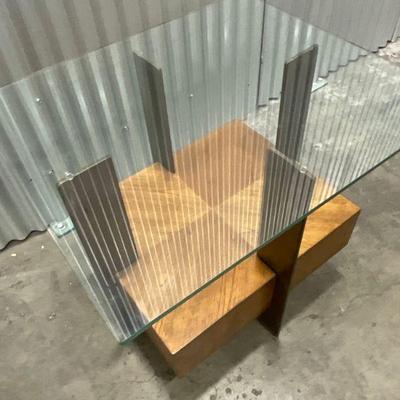 MCM Glass Top End Table