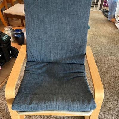 ABS030- IKEA Poang Chair With Navy Blue Cushion Cover