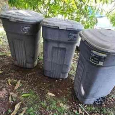 ABS274 - Trio Of Trash Cans