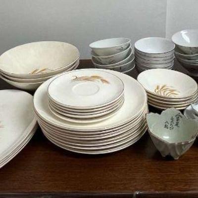 ABS289- Asstd Vintage Golden Wheat 24k Gold & RC Japan Serveware