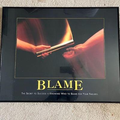ABS116- The Demotivators “Blame” Framed Print