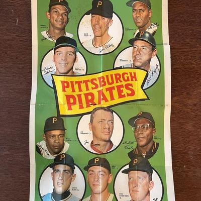 ABS329- Vintage Topps Pittsburgh Pirates Team 1969 Poster