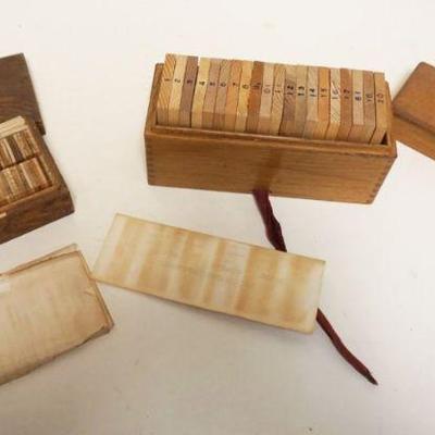 1110	2 ANTIQUE WOOD SAMPLE BOXES CONTAINING SAMPLES OF JAPANESE WOOD
