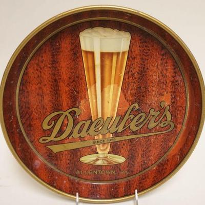 1084	ANTIQUE BEER TRAY, DAEUFER BEER TRAY ALLENTOWN PA, APPROXIMATELY 12  IN
