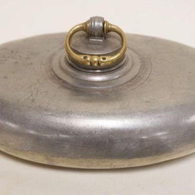 1120	ANTIQUE PEWTER FOOT WARMER, APPROXIMATELY 12 IN X 7 IN X 6 IN HIGH
