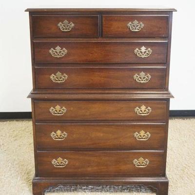 1213	DREXEL *BICENTENNIAL* MAHOGANY TALL CHEST, 7 DRAWERS, SOME BRUISING TO TOP EDGE, APPROXIMATELY 40 IN X 20 IN X 55 IN HIGH
