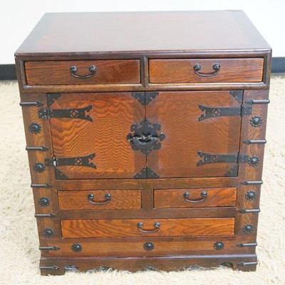 1237	ASIAN 5 DRAWER 2 DOOR MINIATURE CHEST, APPROXIMATELY 22 IN X 16 IN X 24 IN HIGH

