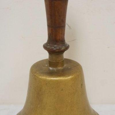 1062	ANTIQUE BRASS SCHOOL BELL, APPROXIMATELY 10 IN HIGH
