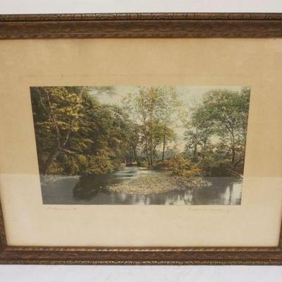 1146	LARGE FRAMED WALLACE NUTTING *WATERSWEET*, APPROXIMATELY 32 IN X 25 IN OVERALL
