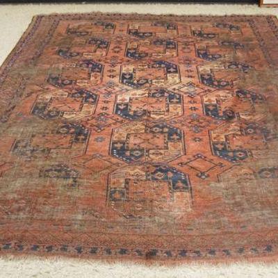1203	ANTIQUE PERSIAN RUG, WORN, APPROXIMATELY 8 FT X 10 FT
