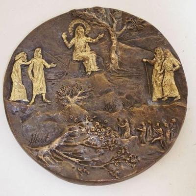 1186	DORA DE PEDRY-HUNT WORLD YOUTH DAY BRONZE MEDAL DEPICTING THE *SERMON ON THE MOUNT*, APPROXIMATELY 3 7/8 IN DIAMETER
