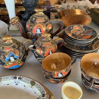 Vintage hand painted Japanese Satsuma Tea set