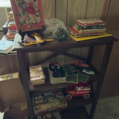 Various vintage toys and childrens' books