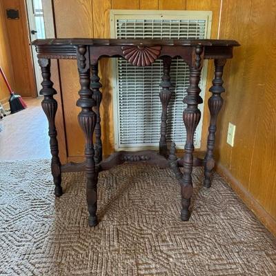 Antique Scalloped Parlor Table
