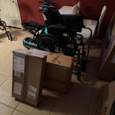 Medical Equipment - Unused - including wheel chair, fully electric bed, Rollator Walker